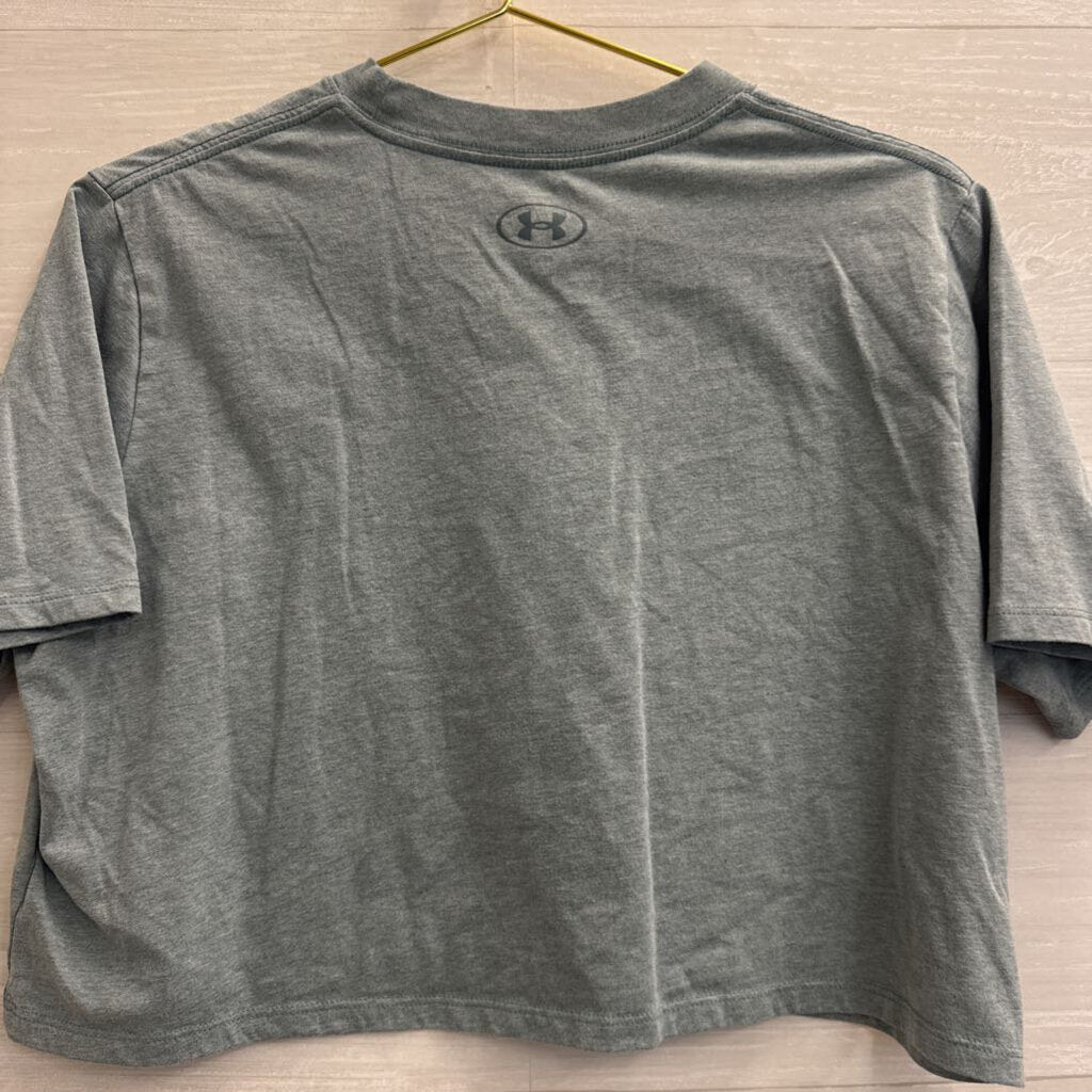 Under Armour Blue Cropped Short Sleeve Top Extra Small