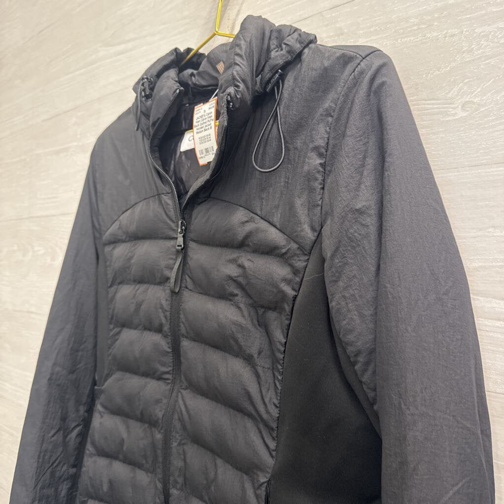 Calvin Klein Black Quilted Puffer Hooded Jacket Medium