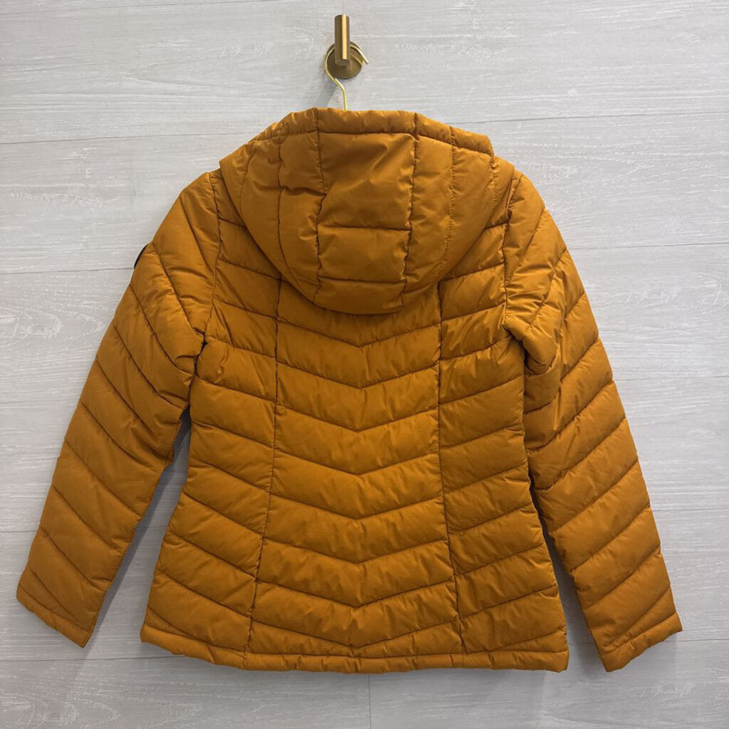 HFX Marigold/ Black Hooded Puffer Jacket Small