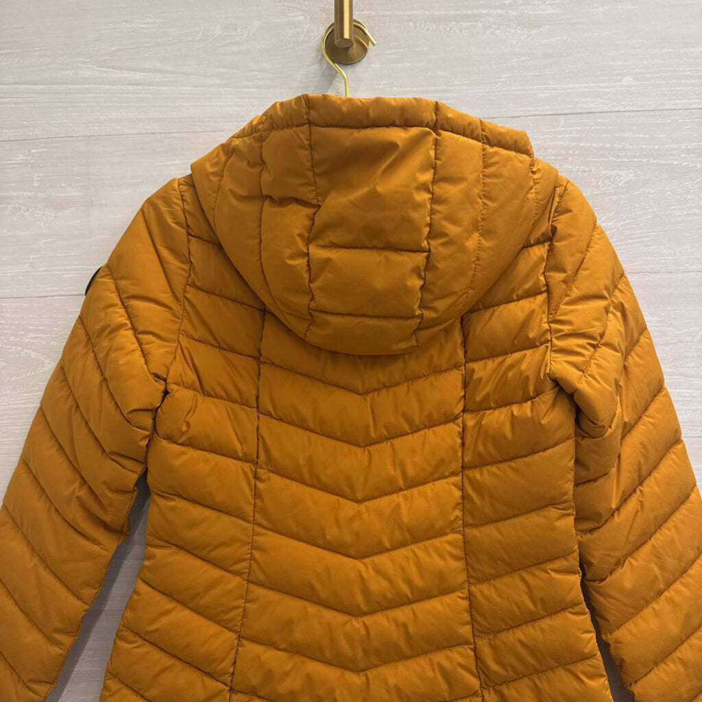 HFX Marigold/ Black Hooded Puffer Jacket Small