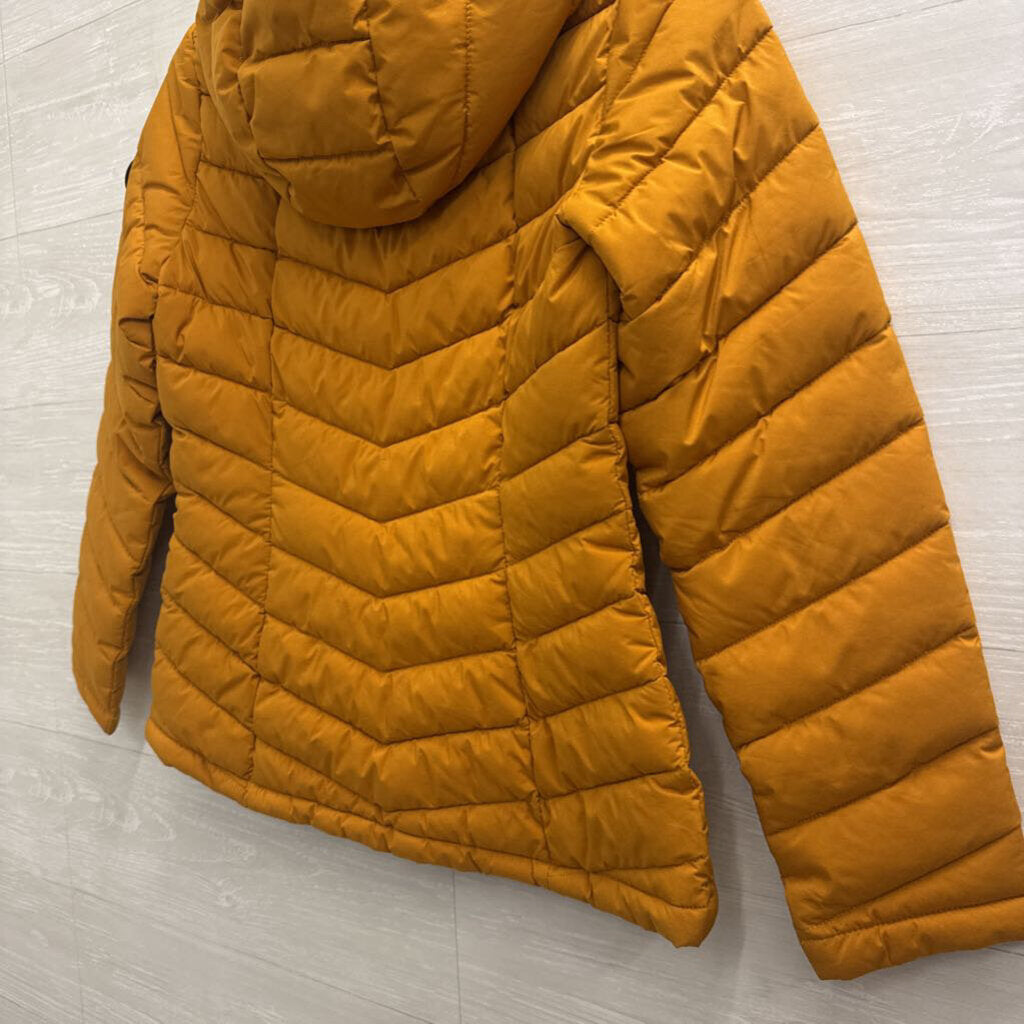 HFX Marigold/ Black Hooded Puffer Jacket Small
