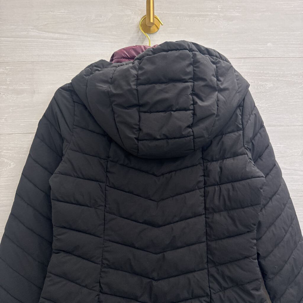 HFX Black/ Burgundy Hooded Puffer Jacket Medium