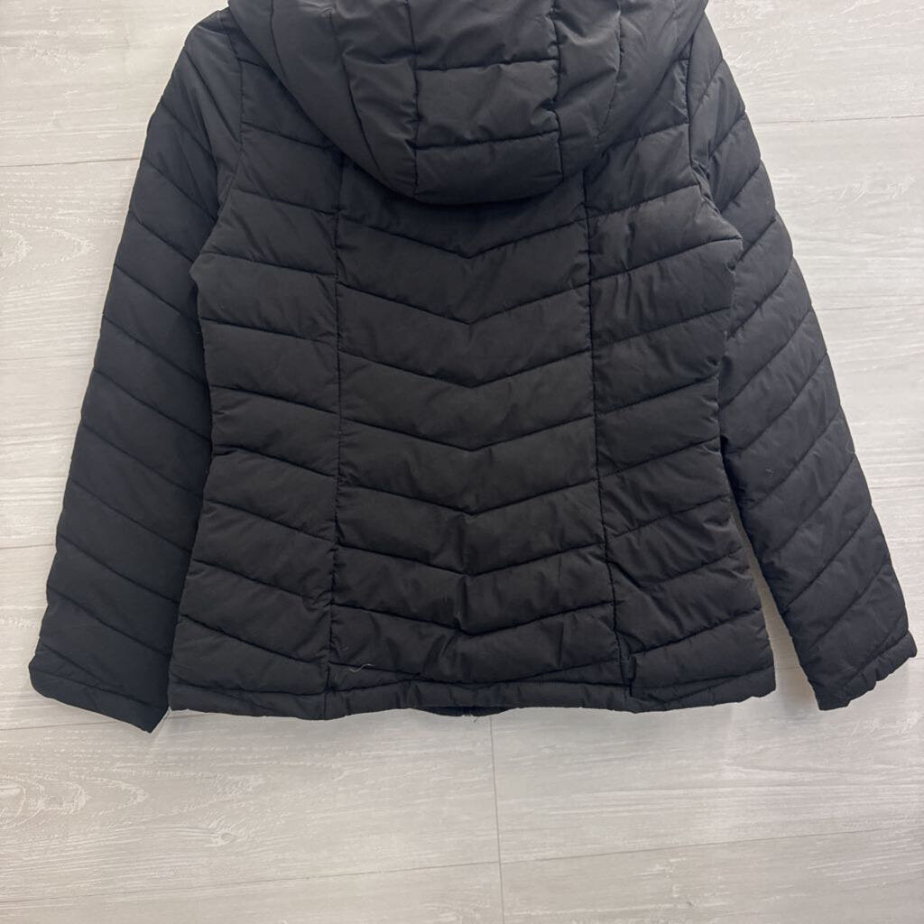 HFX Black/ Burgundy Hooded Puffer Jacket Medium