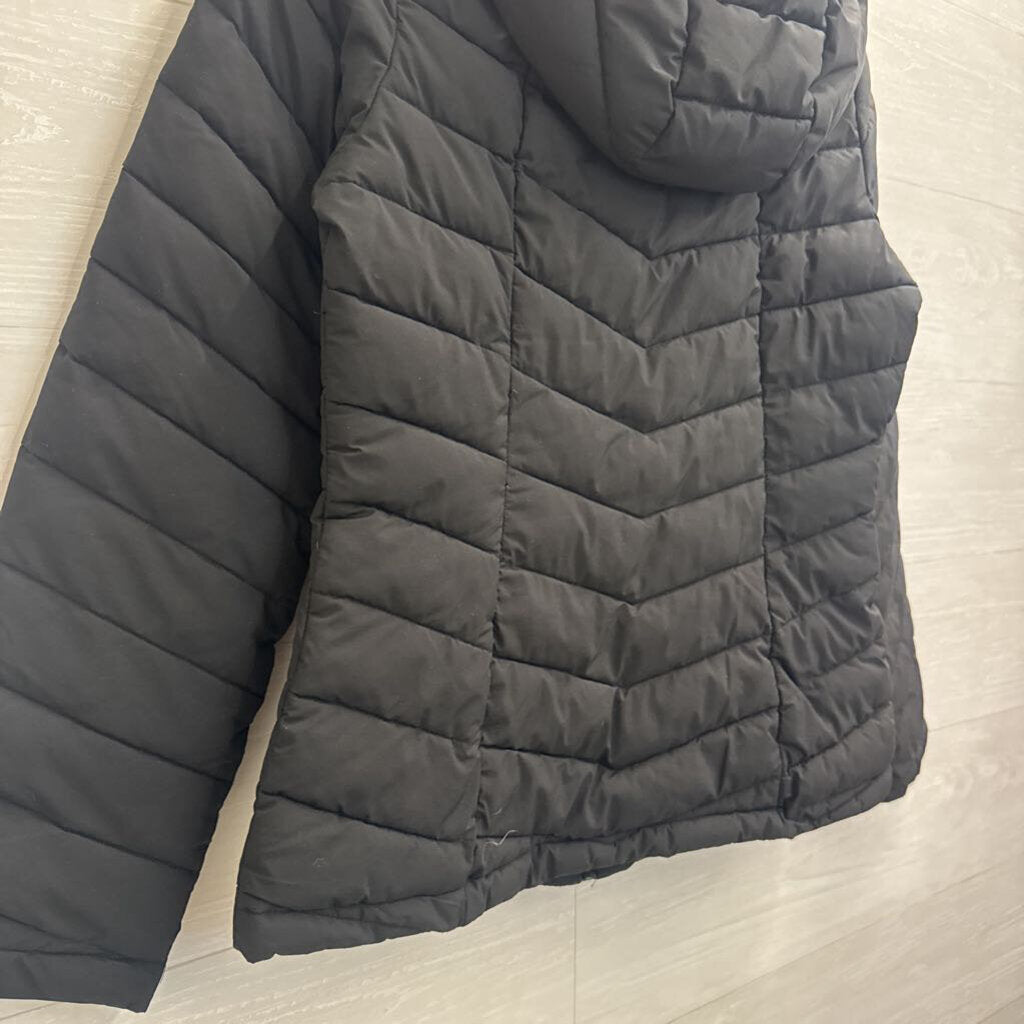 HFX Black/ Burgundy Hooded Puffer Jacket Medium