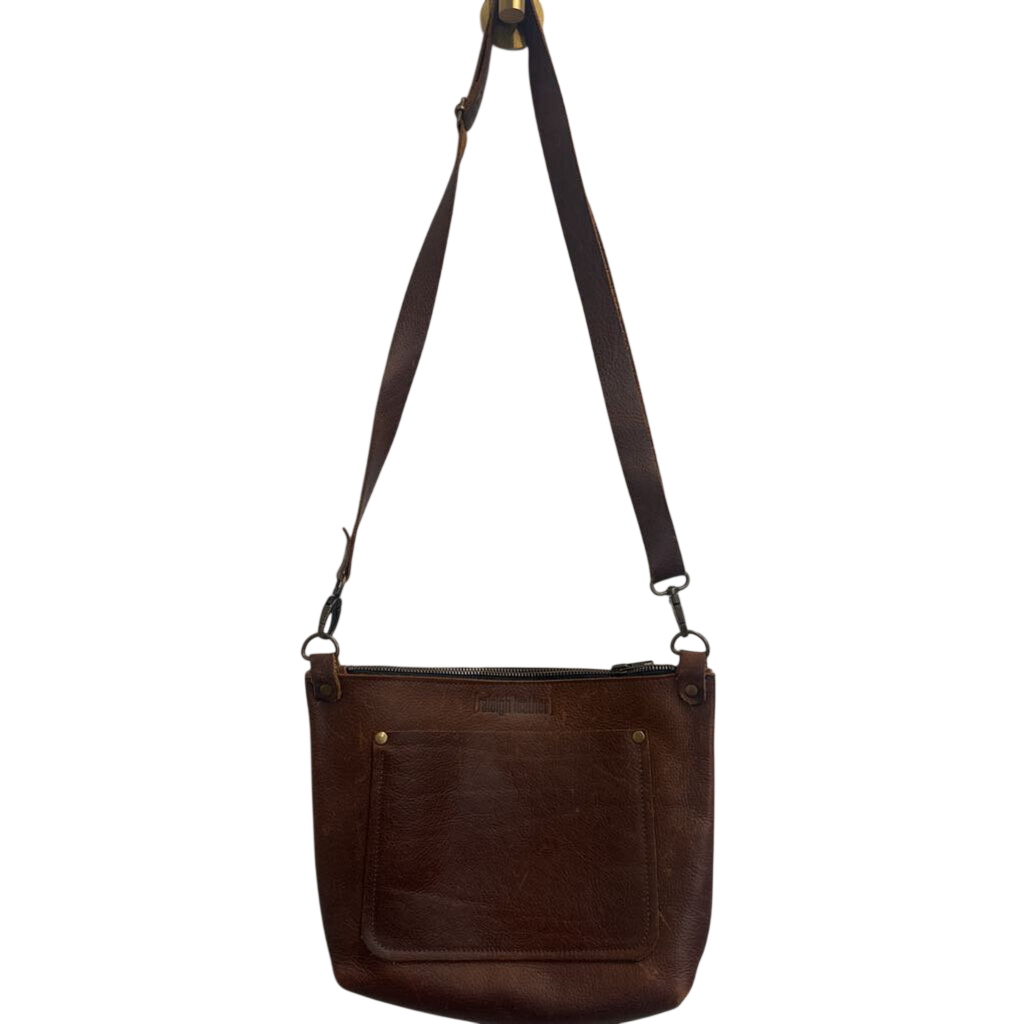 Raleigh Leather Brown Leather/ Cowhide Crossbody Purse