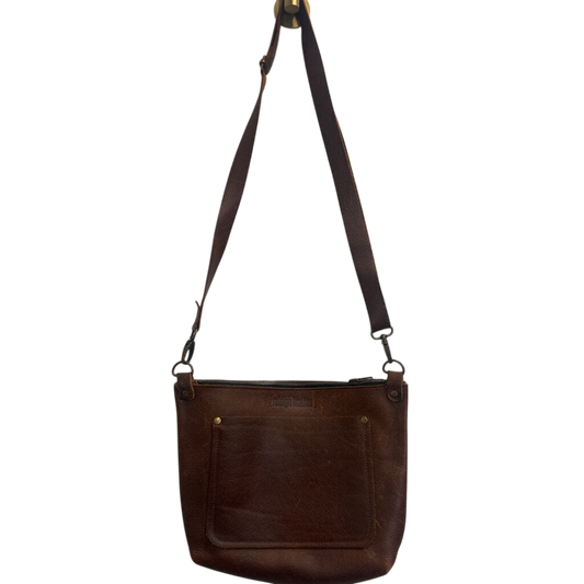 Raleigh Leather Brown Leather/ Cowhide Crossbody Purse
