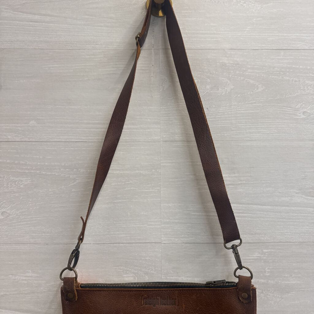 Raleigh Leather Brown Leather/ Cowhide Crossbody Purse