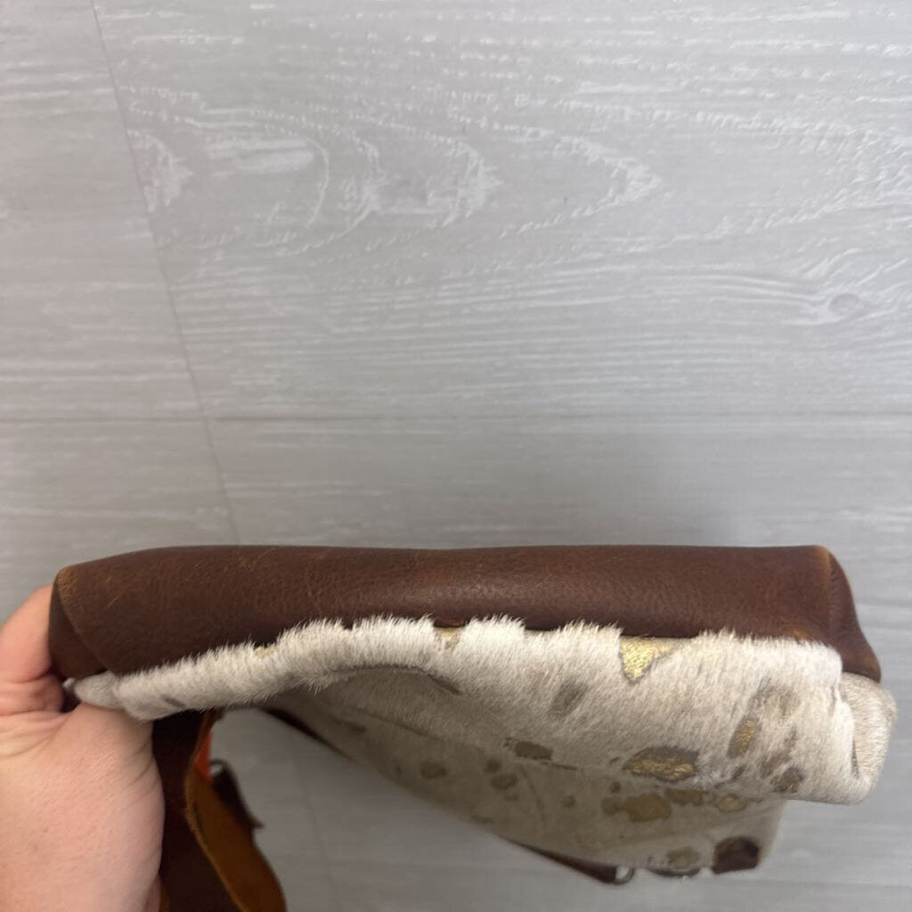 Raleigh Leather Brown Leather/ Cowhide Crossbody Purse