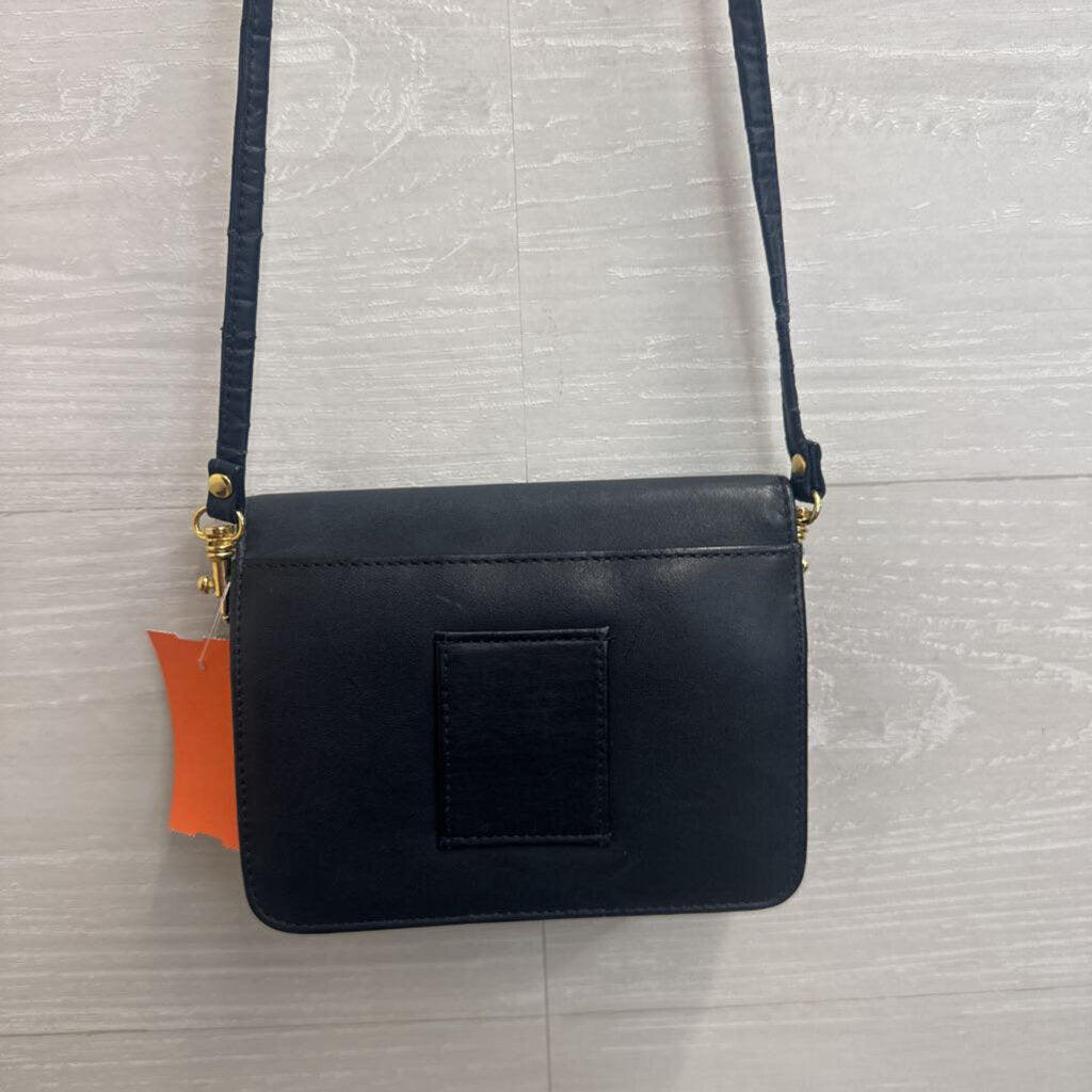 Buxton Navy Leather Small Crossbody Wallet Purse