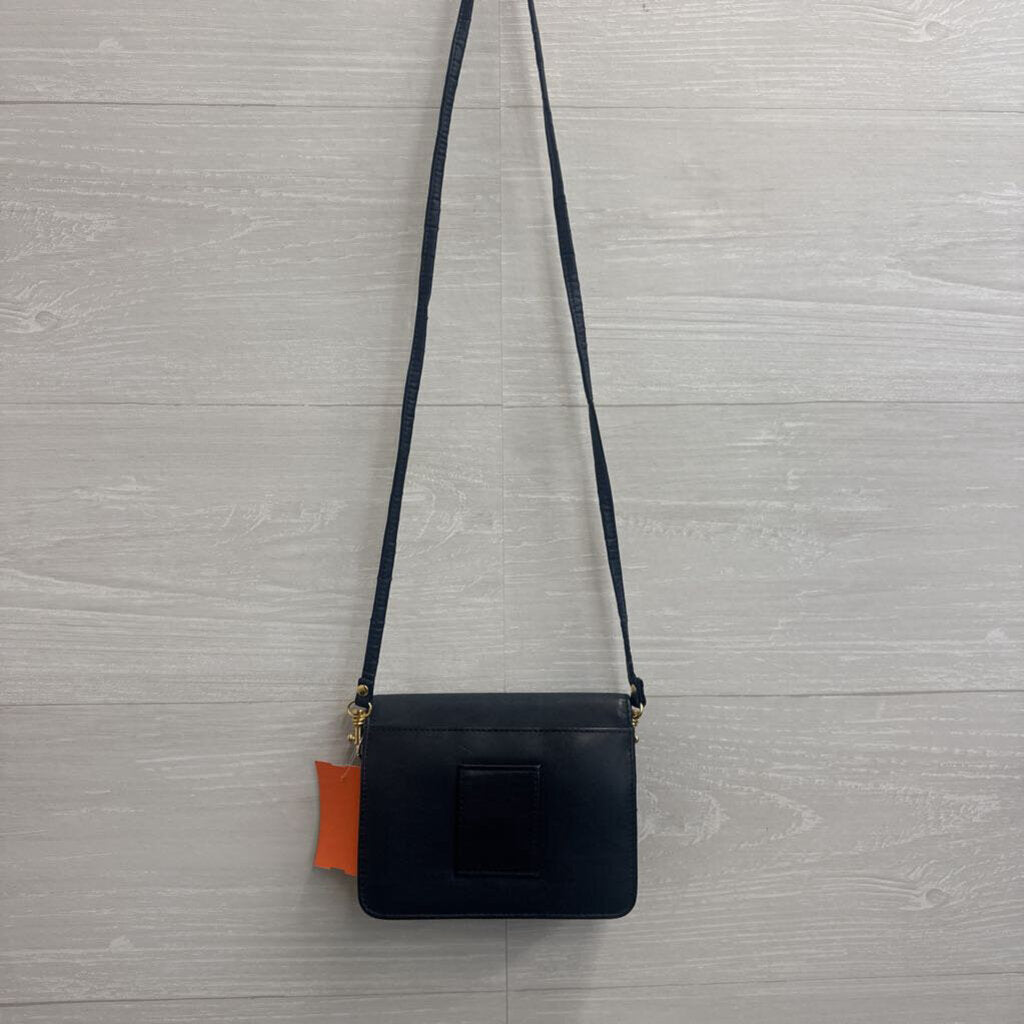 Buxton Navy Leather Small Crossbody Wallet Purse