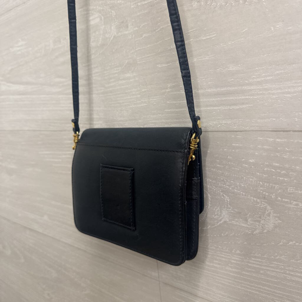 Buxton Navy Leather Small Crossbody Wallet Purse