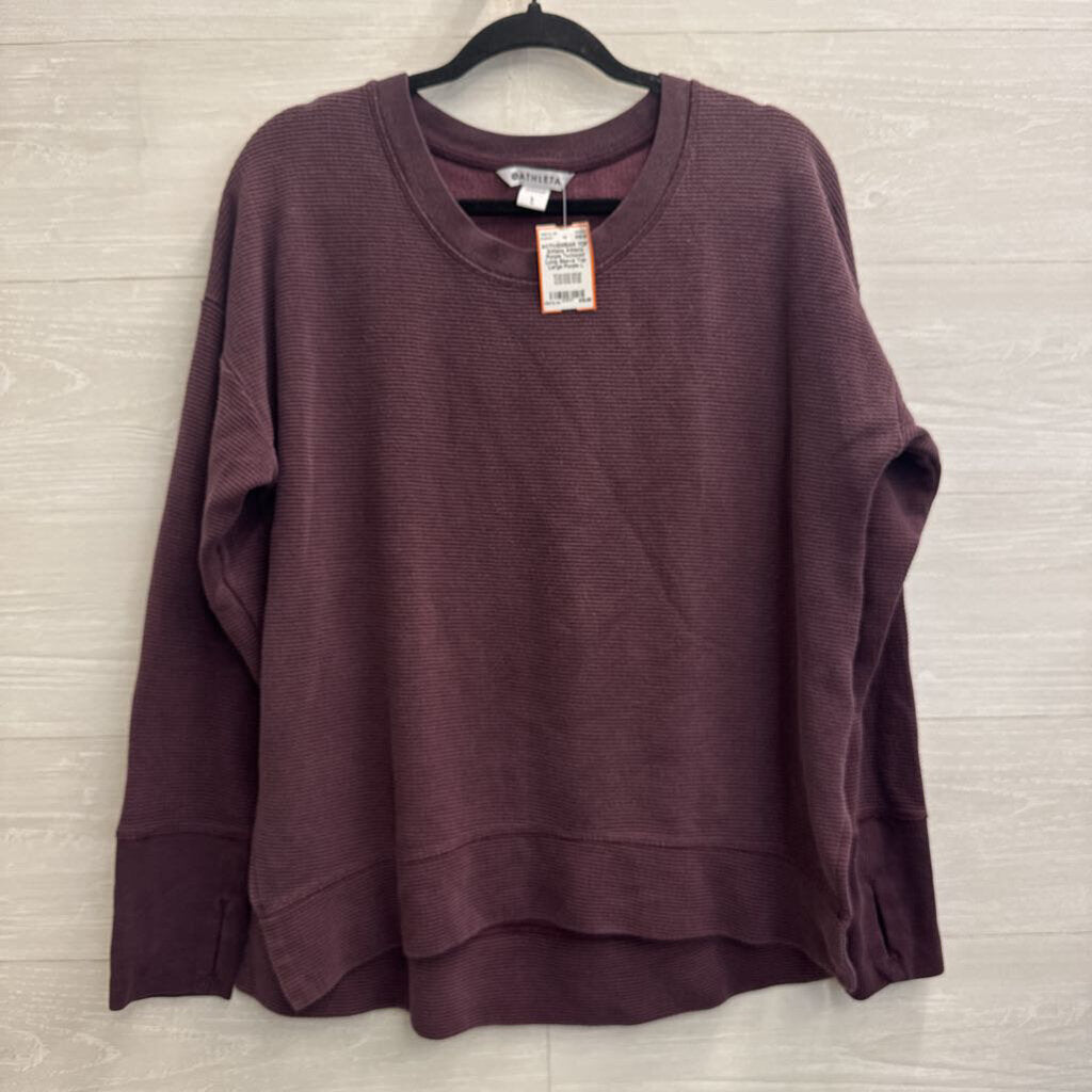 Athleta Purple Textured Long Sleeve Top Large