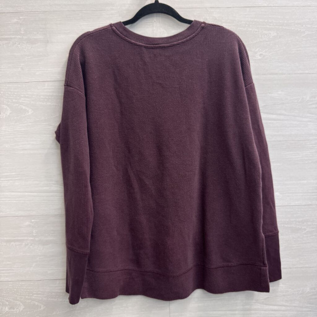 Athleta Purple Textured Long Sleeve Top Large
