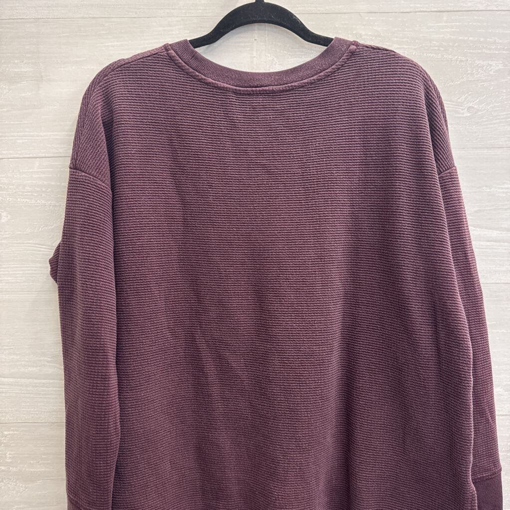 Athleta Purple Textured Long Sleeve Top Large