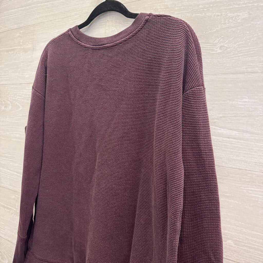 Athleta Purple Textured Long Sleeve Top Large
