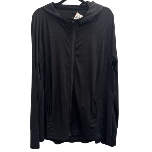 Athleta Black Lightweight Zip Up Hooded Jacket Extra Large