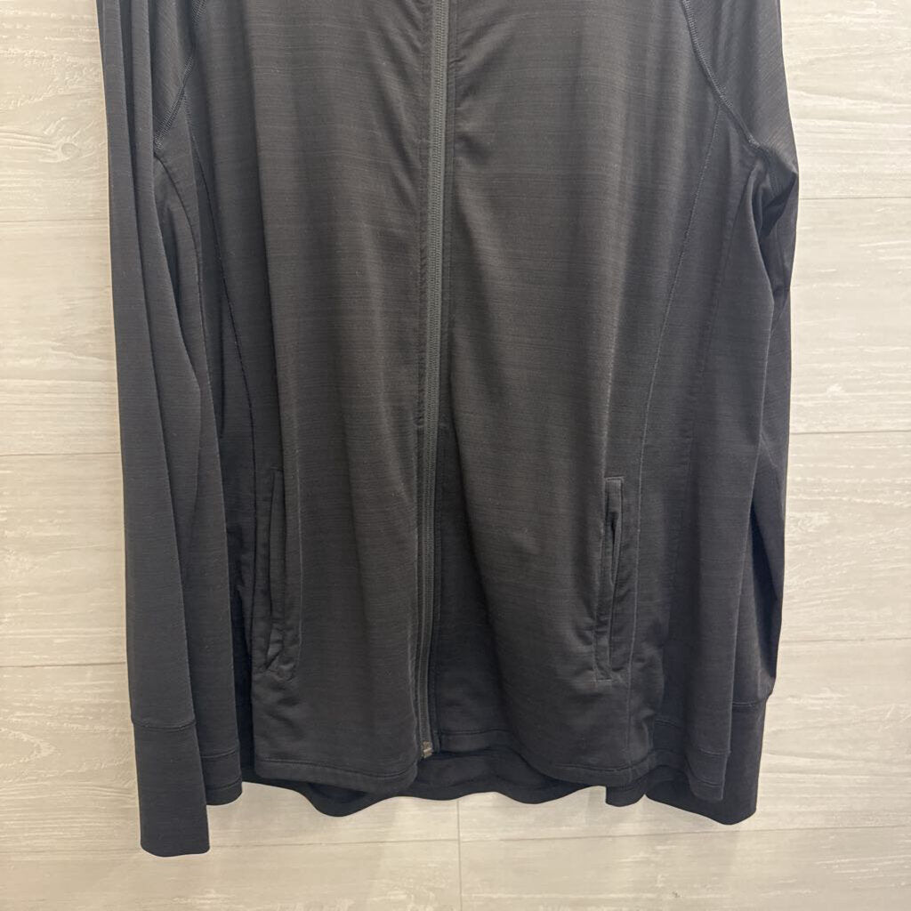Athleta Black Lightweight Zip Up Hooded Jacket Extra Large