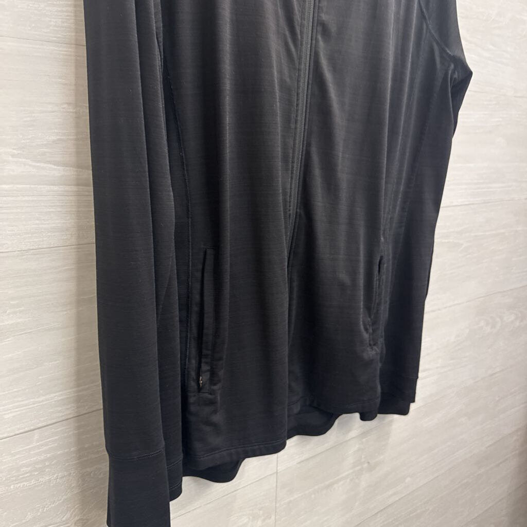 Athleta Black Lightweight Zip Up Hooded Jacket Extra Large