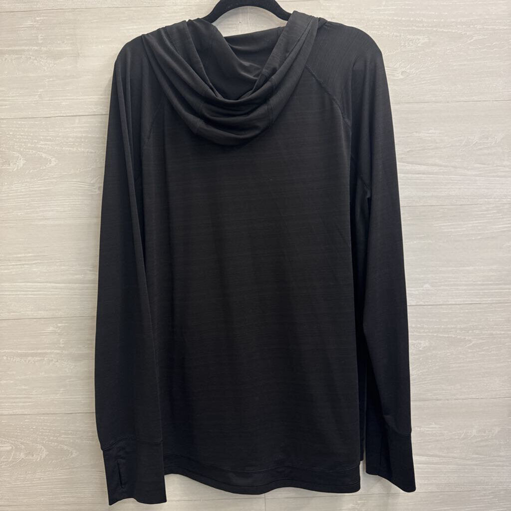 Athleta Black Lightweight Zip Up Hooded Jacket Extra Large