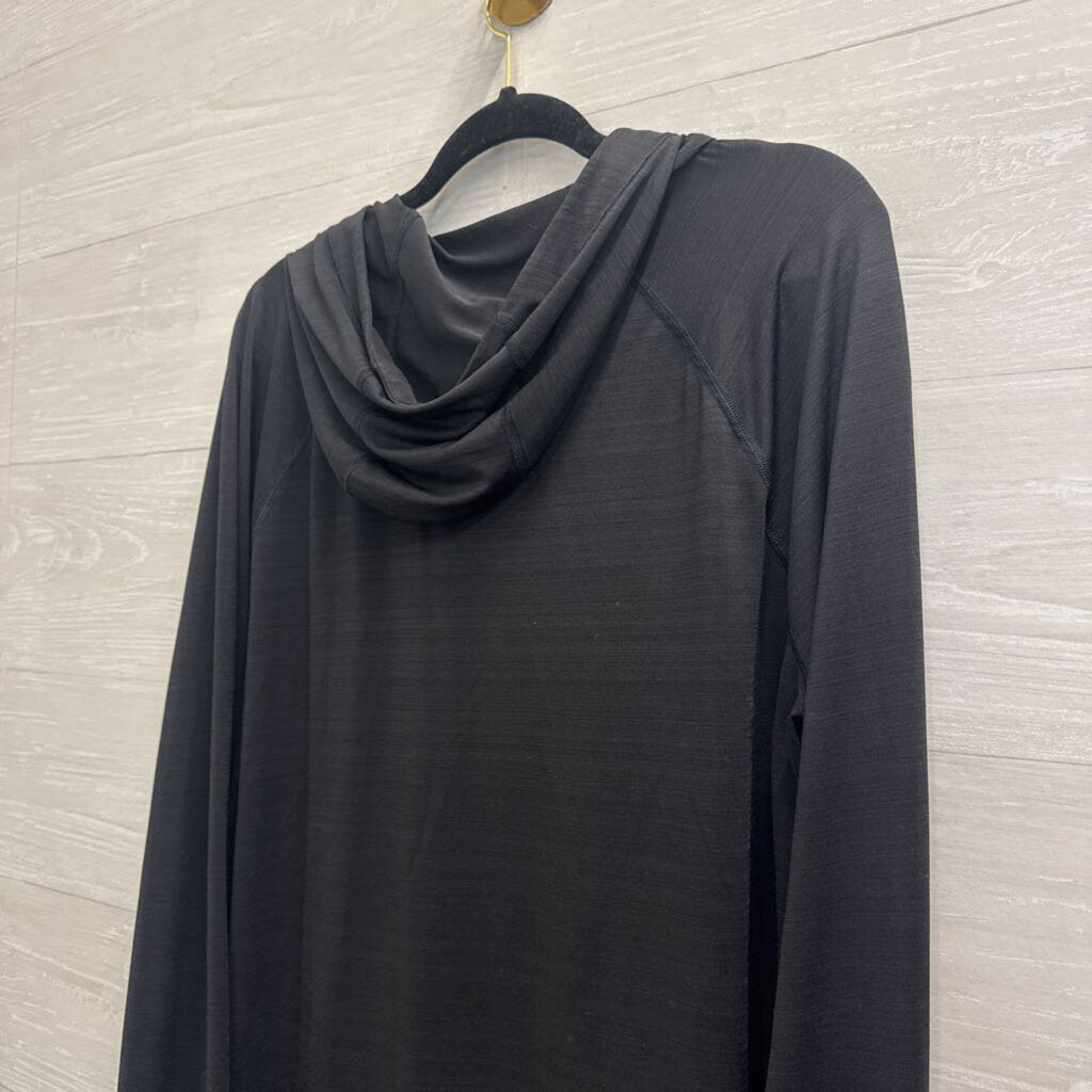 Athleta Black Lightweight Zip Up Hooded Jacket Extra Large