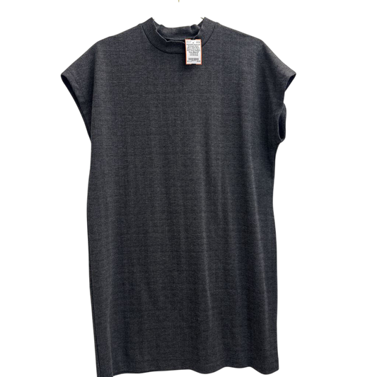 Madewell Grey/ Black Plaid Short Sleeve Mock Neck Shift Dress Medium