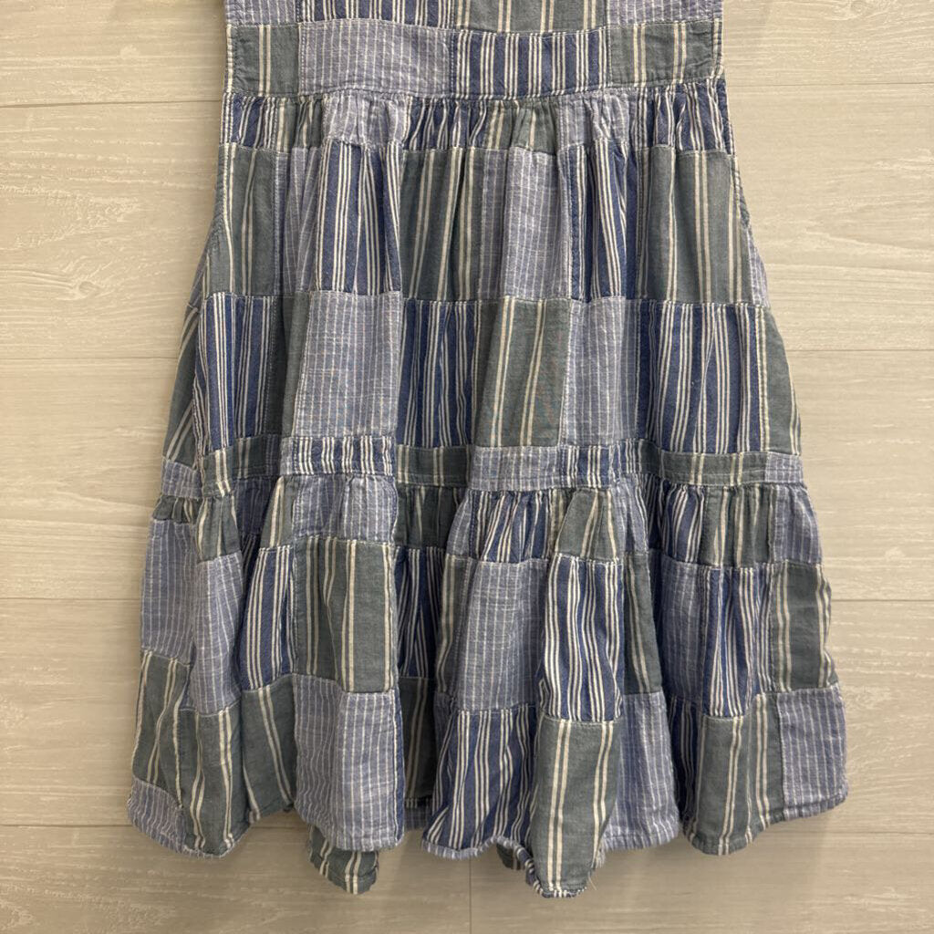 Pilcro Blue/ White Striped Sleeveless Button Down Top Medium