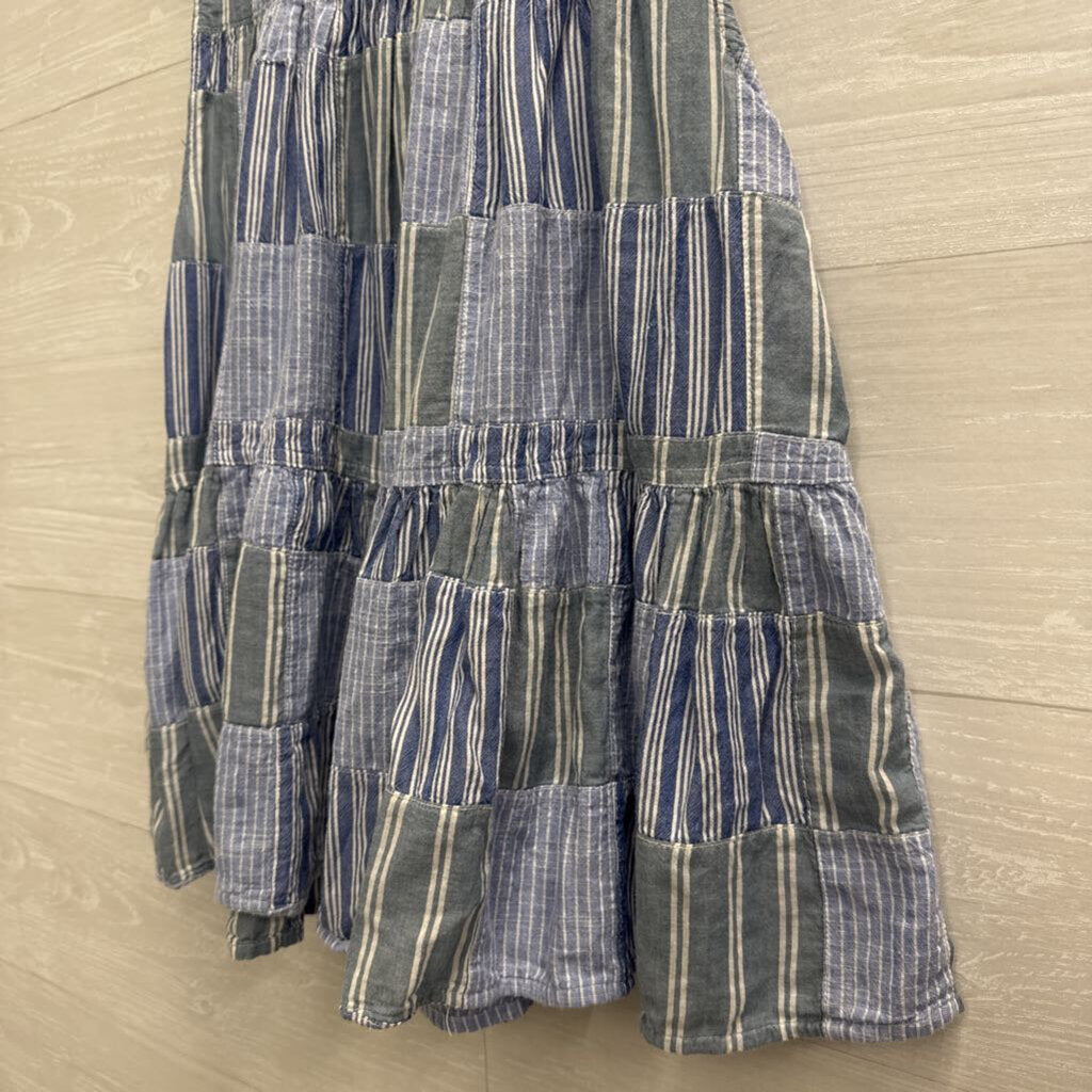 Pilcro Blue/ White Striped Sleeveless Button Down Top Medium
