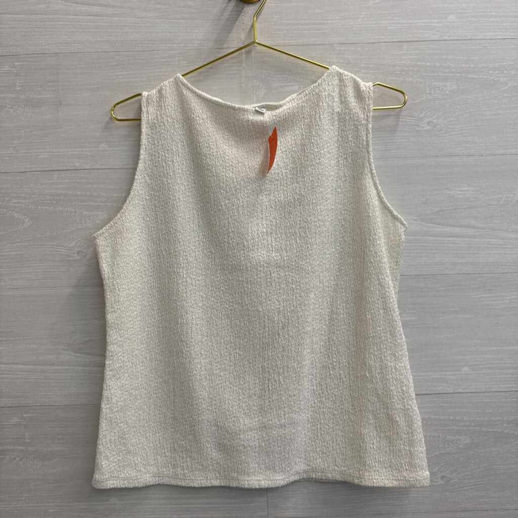 White Textured Tank Top Extra Large