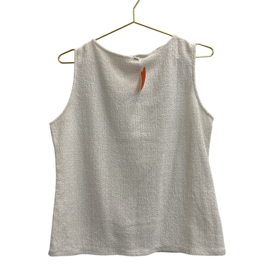 White Textured Tank Top Extra Large