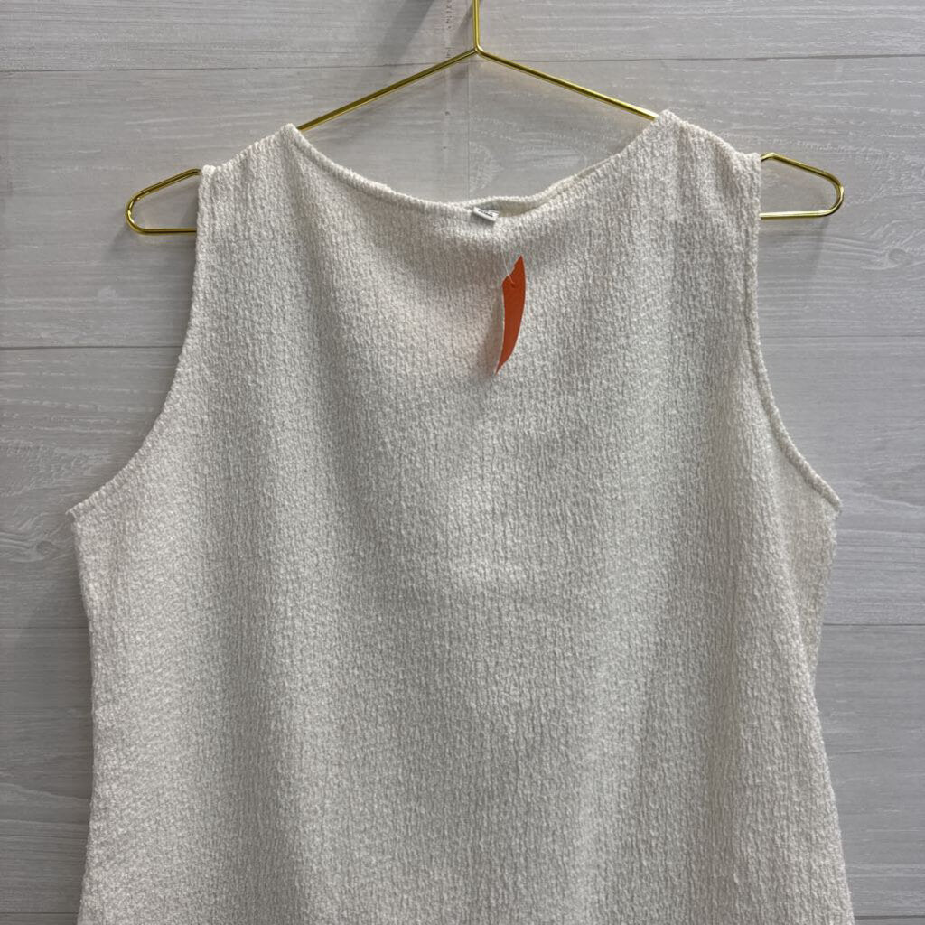 White Textured Tank Top Extra Large
