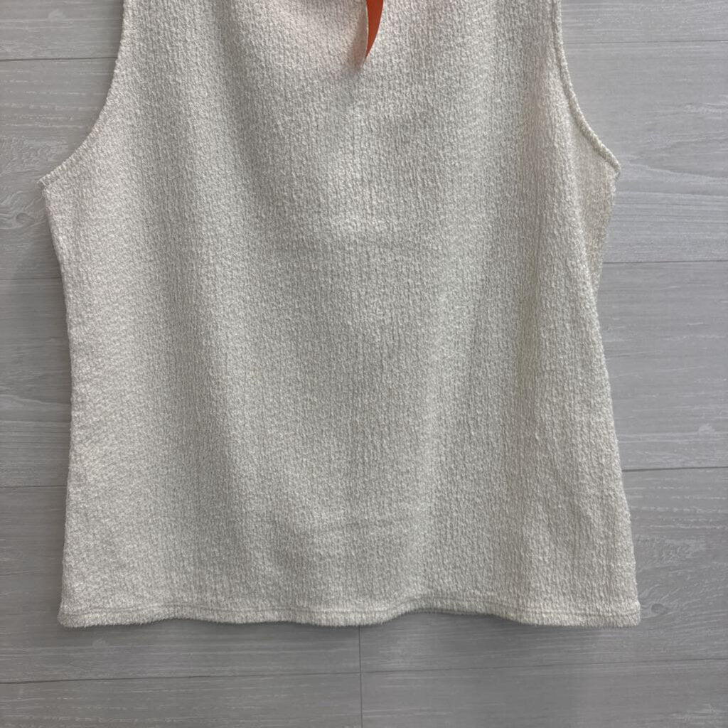 White Textured Tank Top Extra Large