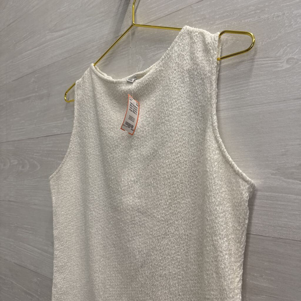 White Textured Tank Top Extra Large