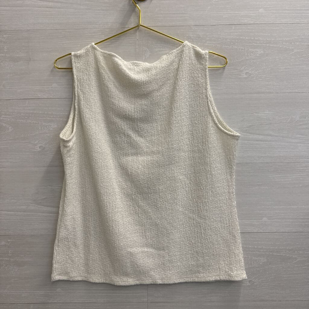 White Textured Tank Top Extra Large