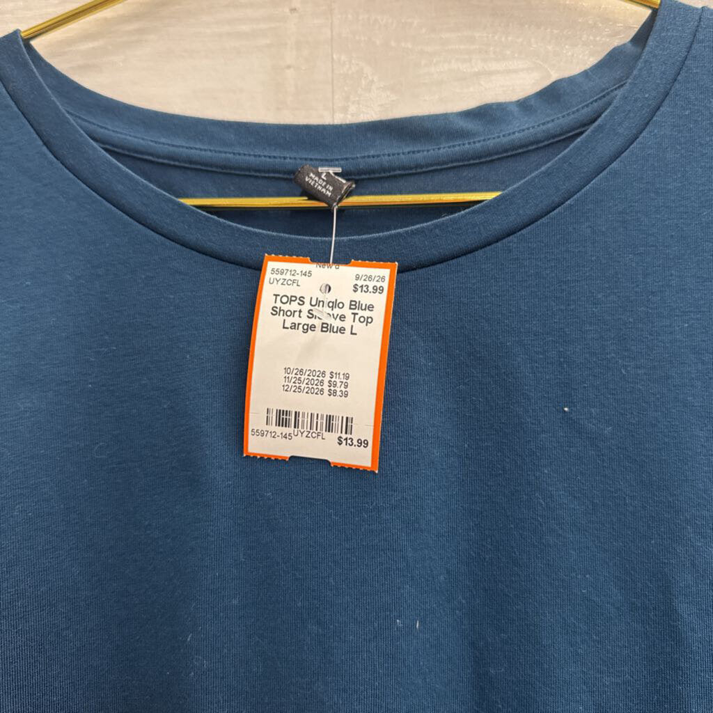 Blue Short Sleeve Top Large