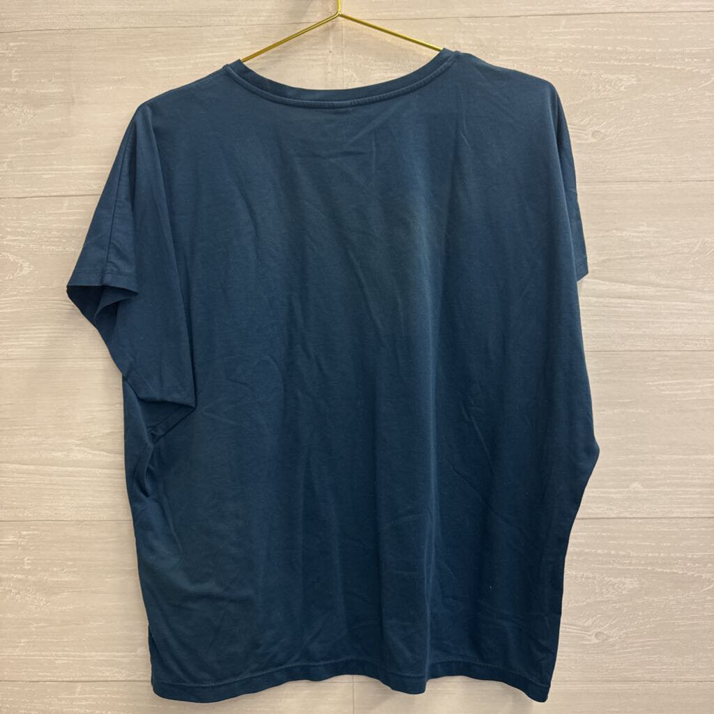 Blue Short Sleeve Top Large