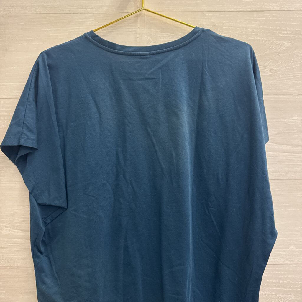 Blue Short Sleeve Top Large