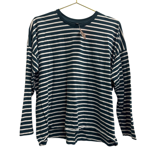 Blue/ White Striped Long Sleeve Top Large
