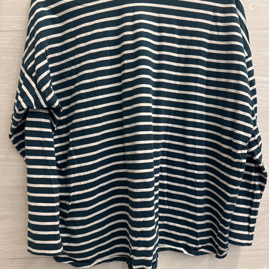 Blue/ White Striped Long Sleeve Top Large