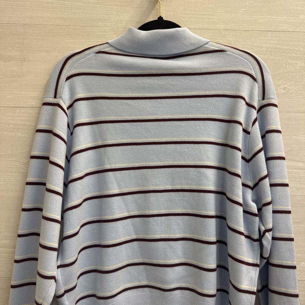 Blue/ Brown Striped Knit Long Sleeve Top Large