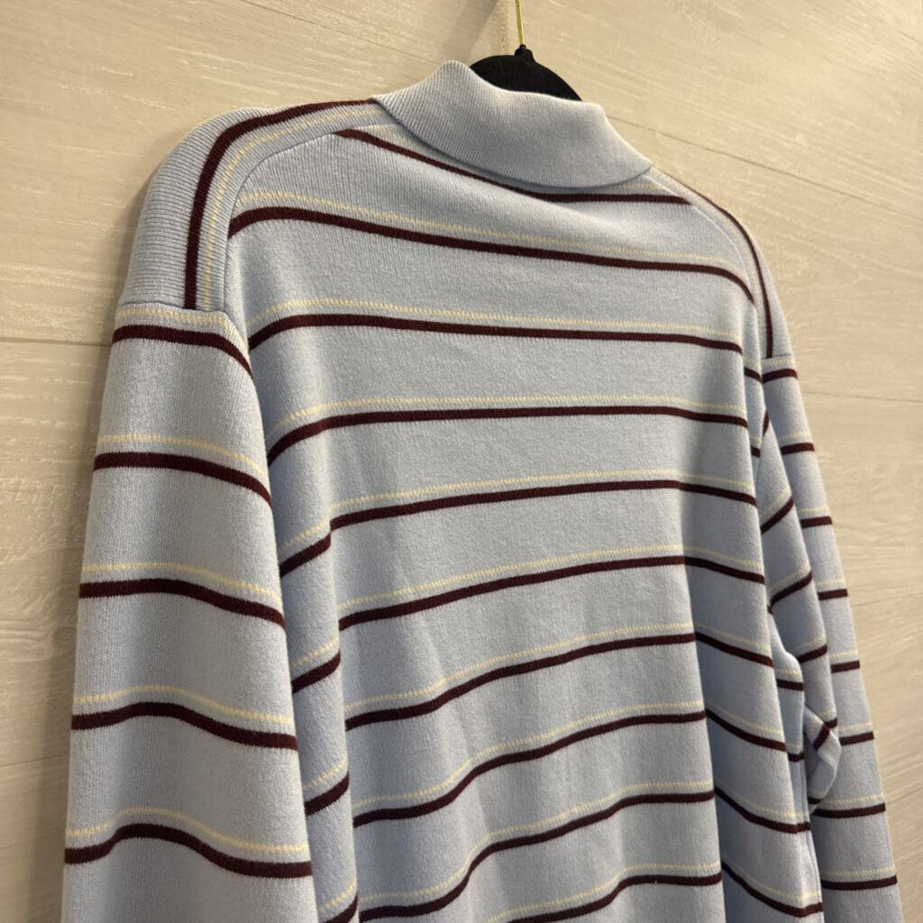 Blue/ Brown Striped Knit Long Sleeve Top Large