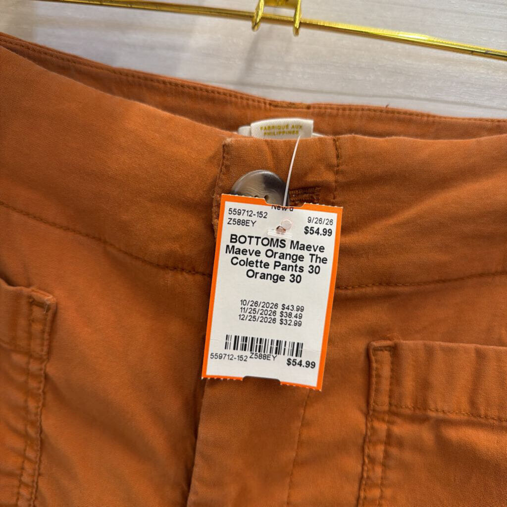 Maeve Orange The Colette Pants 30