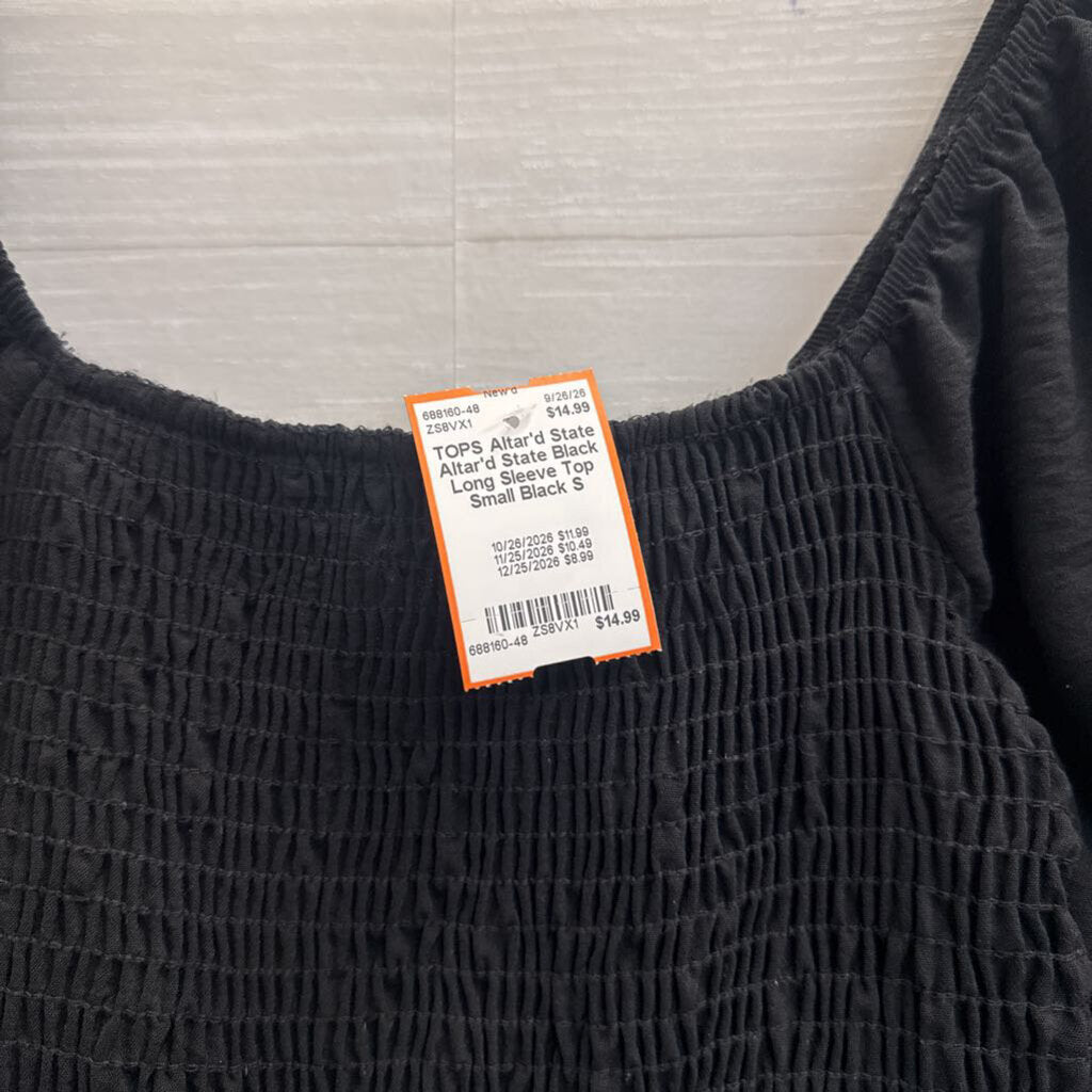 Altar'd State Black Long Sleeve Top Small