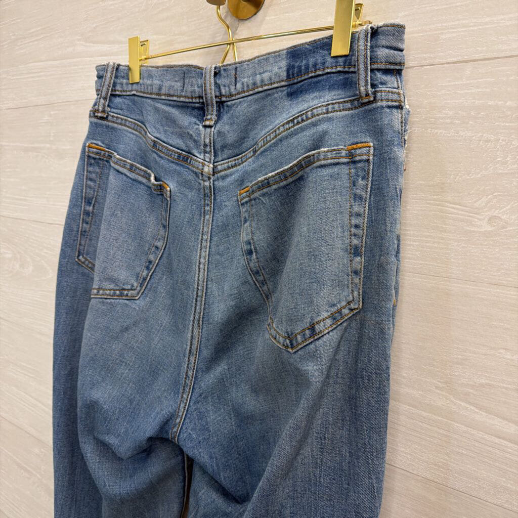 Abercrombie and Fitch Medium Wash Distressed The Ankle Straight Ultra High Rise Jeans 30