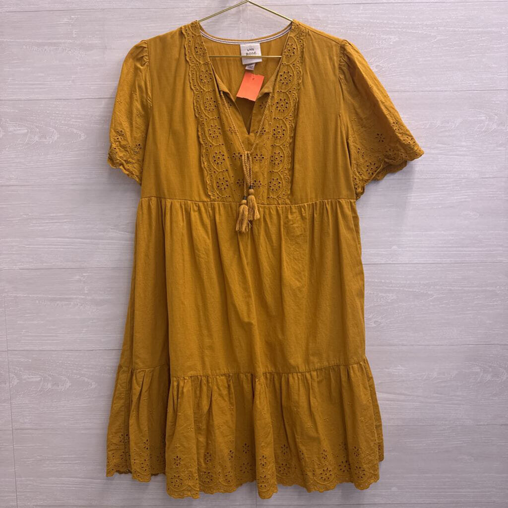 Knox Rose Marigold Eyelet Detail Short Sleeve Dress Medium