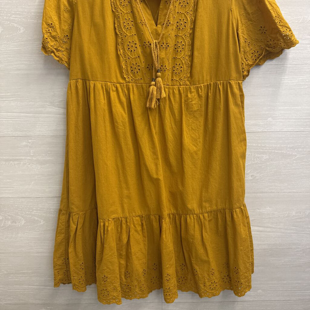 Knox Rose Marigold Eyelet Detail Short Sleeve Dress Medium