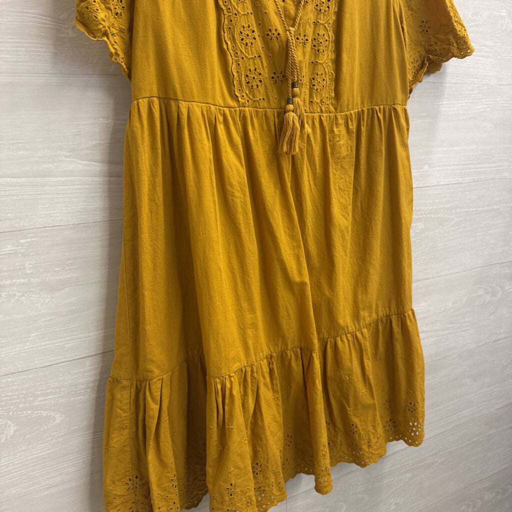 Knox Rose Marigold Eyelet Detail Short Sleeve Dress Medium