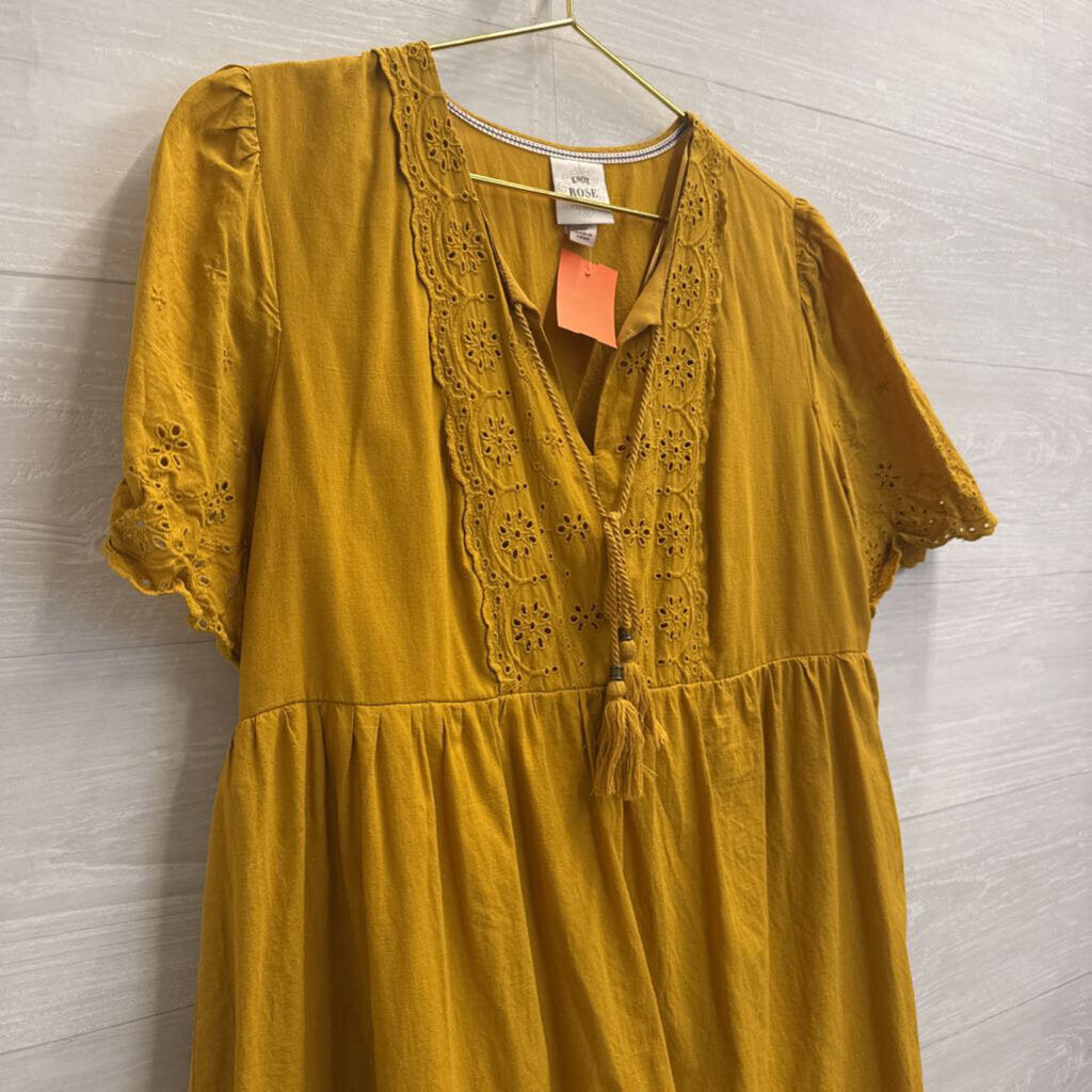 Knox Rose Marigold Eyelet Detail Short Sleeve Dress Medium