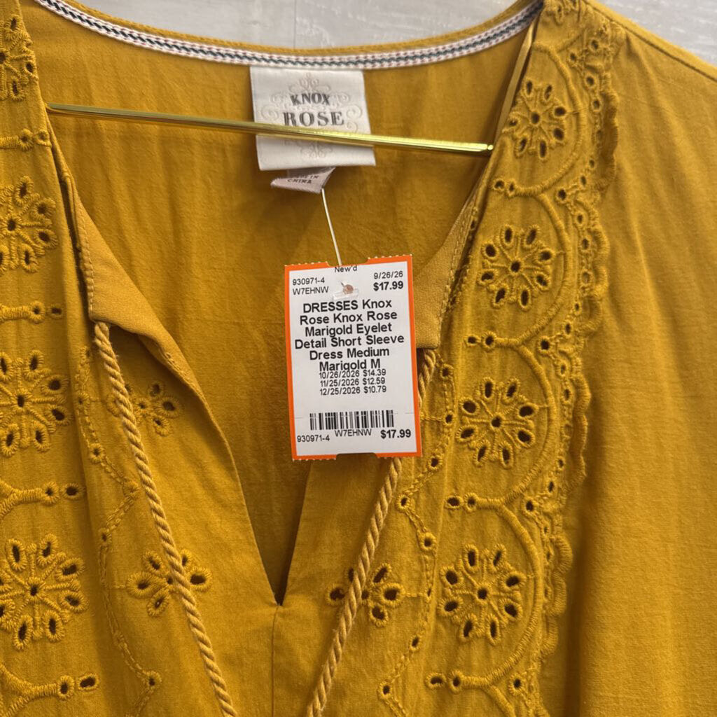 Knox Rose Marigold Eyelet Detail Short Sleeve Dress Medium