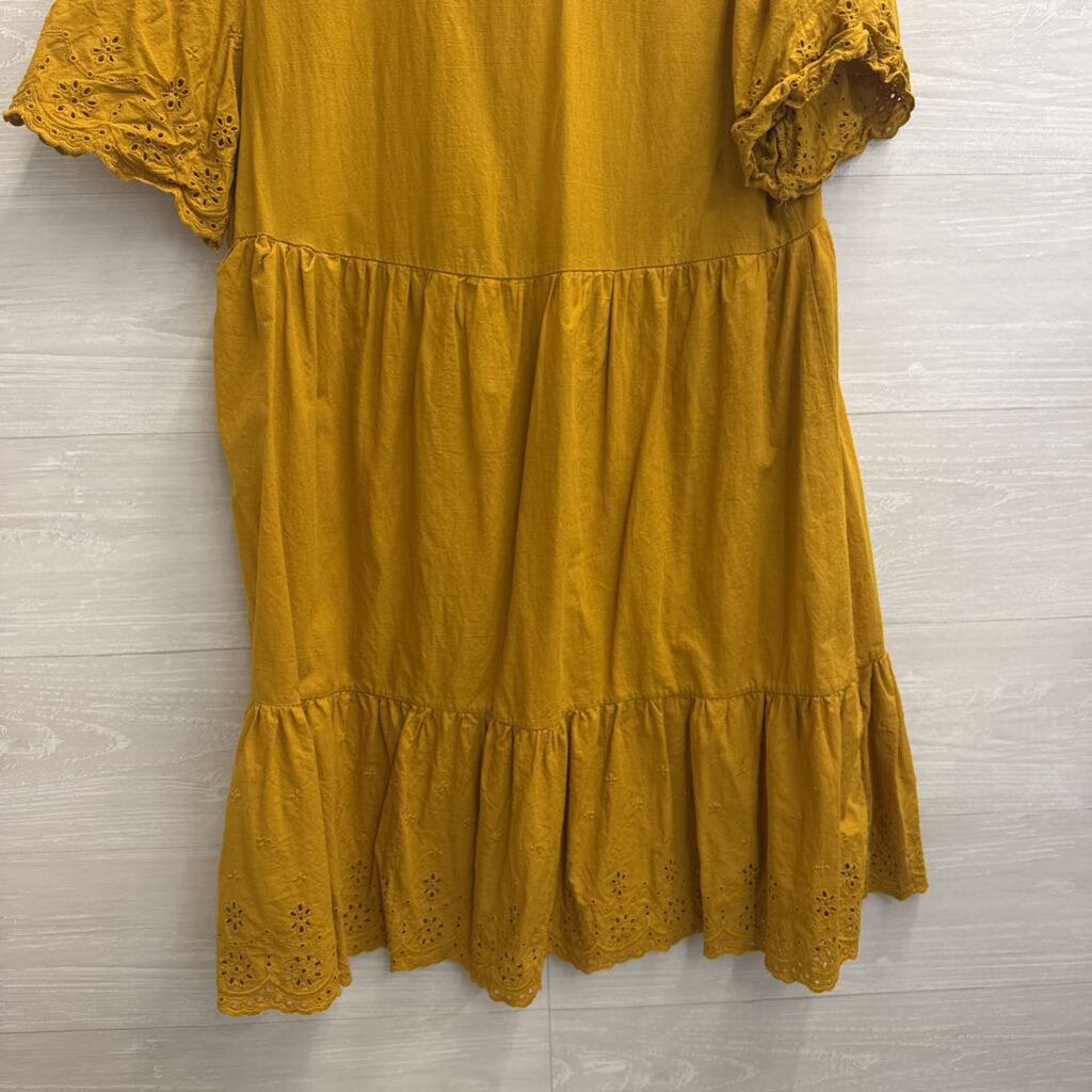 Knox Rose Marigold Eyelet Detail Short Sleeve Dress Medium