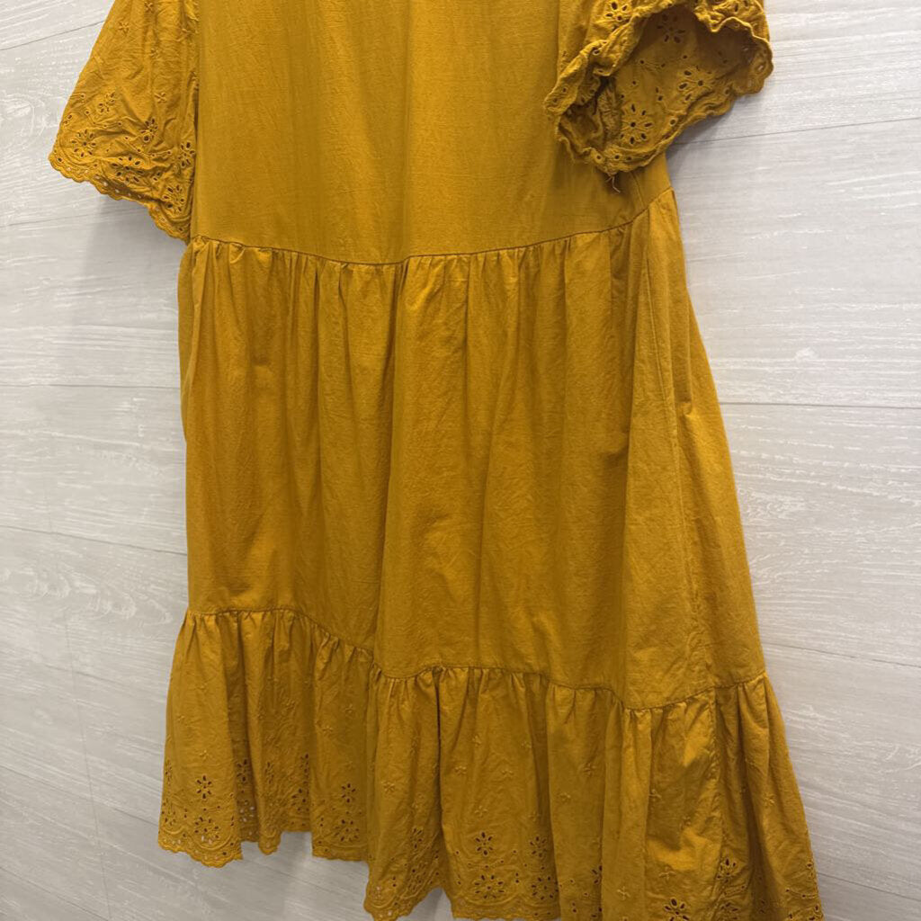 Knox Rose Marigold Eyelet Detail Short Sleeve Dress Medium